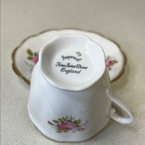 Imperial Fine Bone China England Teacup and Saucer Set